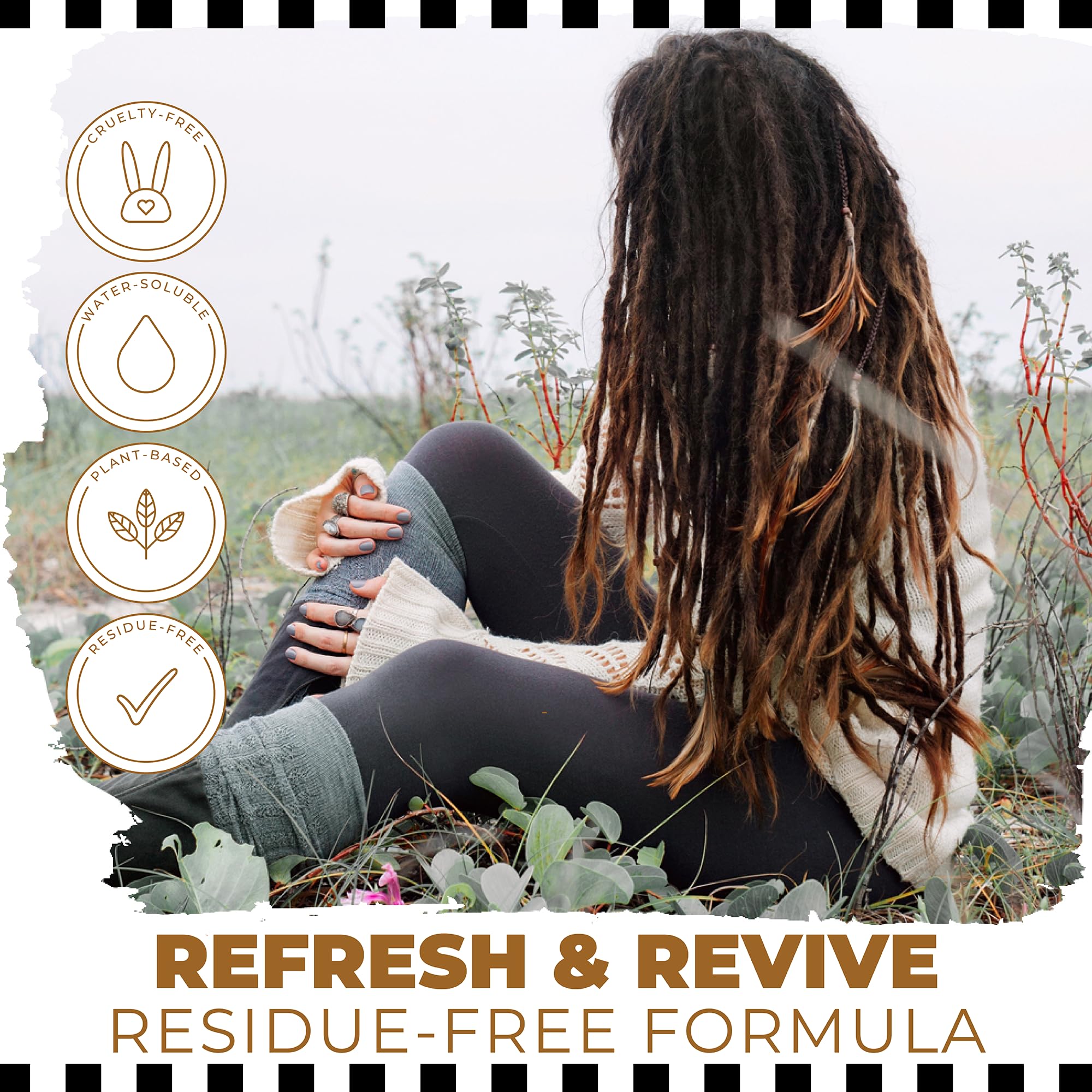 Dollylocks Refreshening Spray for Locs, Braids & Extensions — Lavender Lime Peppermint (8 oz) | Plant-based, Residue-free, Sulfate-free