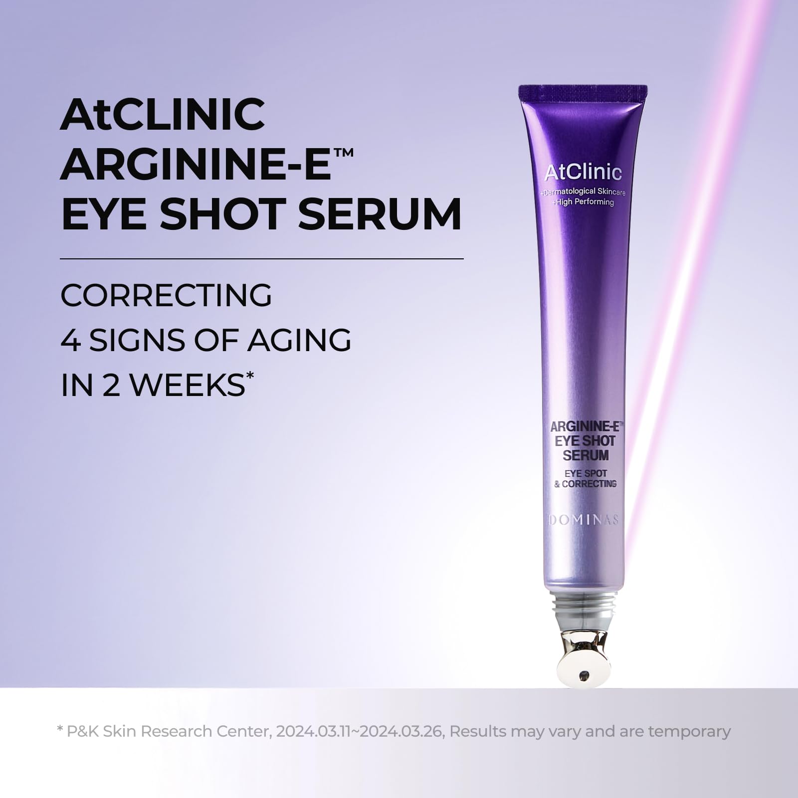 DOMINAS AtClinic Arginine-E Eye Shot Serum – Puffiness Reducer with Caffeine, Niacinamide & Cooling Guasha Tip