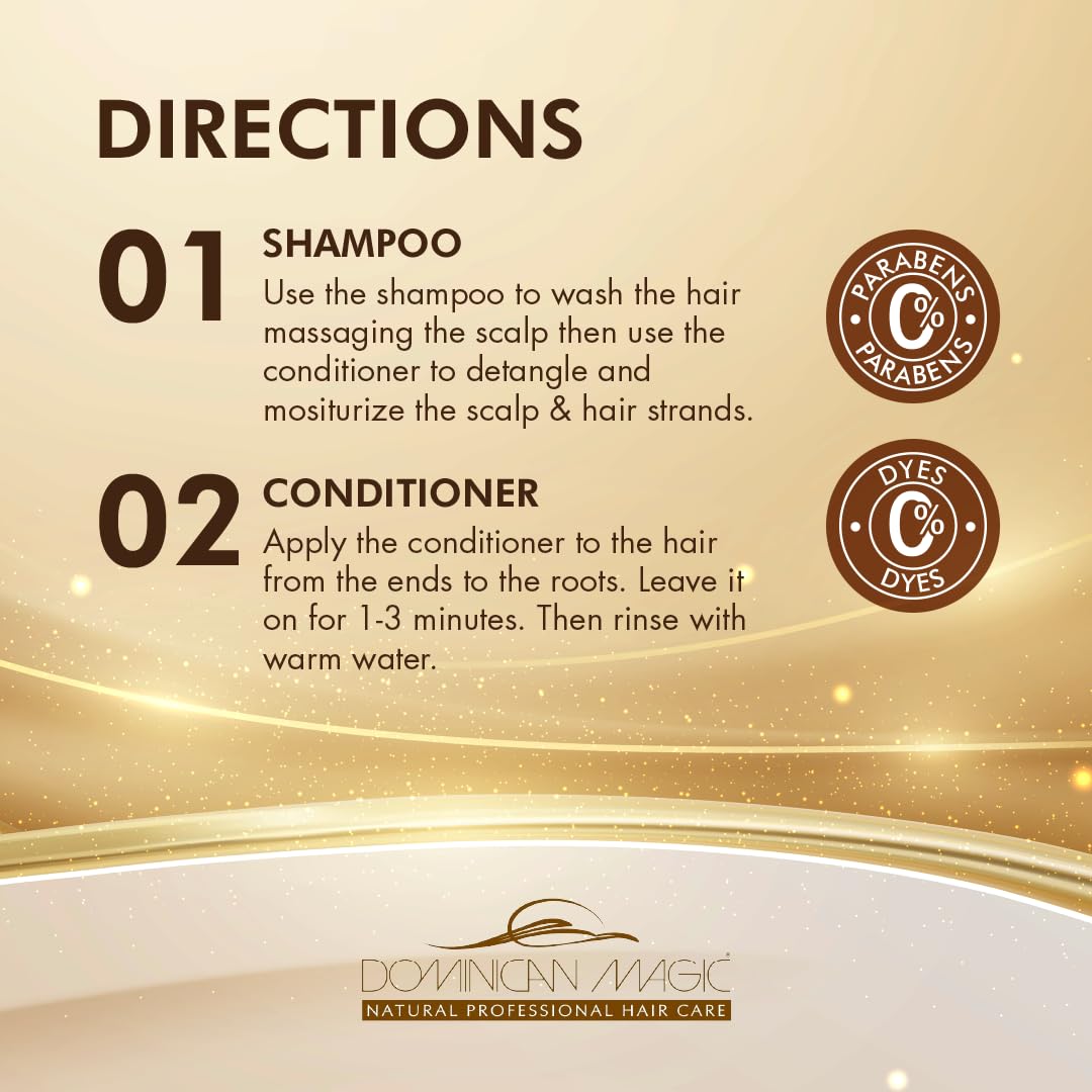 Dominican Magic Coconut Detangler Shampoo & Conditioner — Hydrating Coconut Oil & Aloe Vera, 2 x 1 Gal