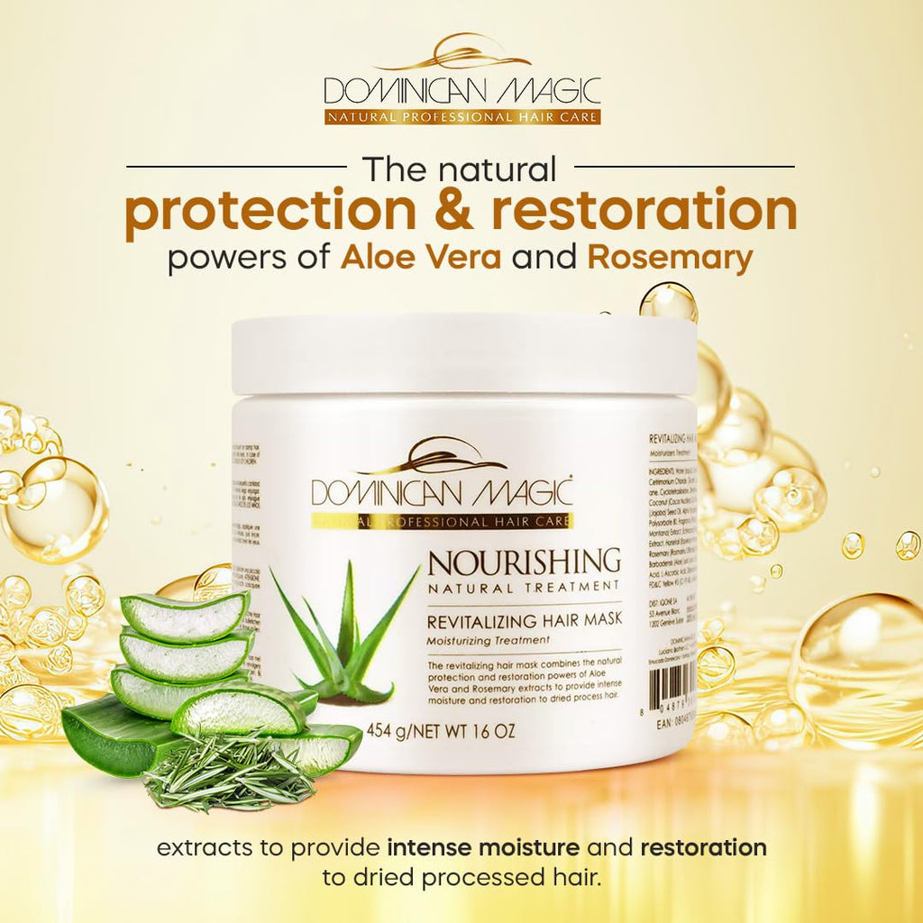 Dominican Magic Nourishing Hair Mask with Aloe Vera – Deep Repair for All Hair Types (16oz)