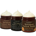Domoria Organics 3-Pack Grass-Fed Tallow Balm Gift Set – Unscented, Frankincense & Clove, Vanilla Orange