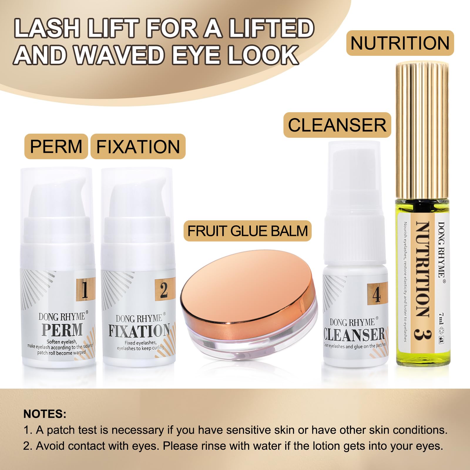DONG RHYME Lash Lift Kit - At-Home Lash Perm & Brow Lamination Bundle