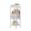 DongRong Floor Makeup Organizer with Lockable Wheels | 2-Drawer Rolling Vanity Cart