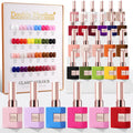 Double Rhythm 28Pcs Gel Nail Polish Set - Same Color, Same Bottle, Soak-Off Kit, Red Pink T24-4