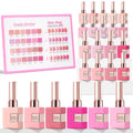 Double Rhythm 28Pcs Gel Nail Polish Set – Neutral Nude Collection T24-12 (0.5oz)