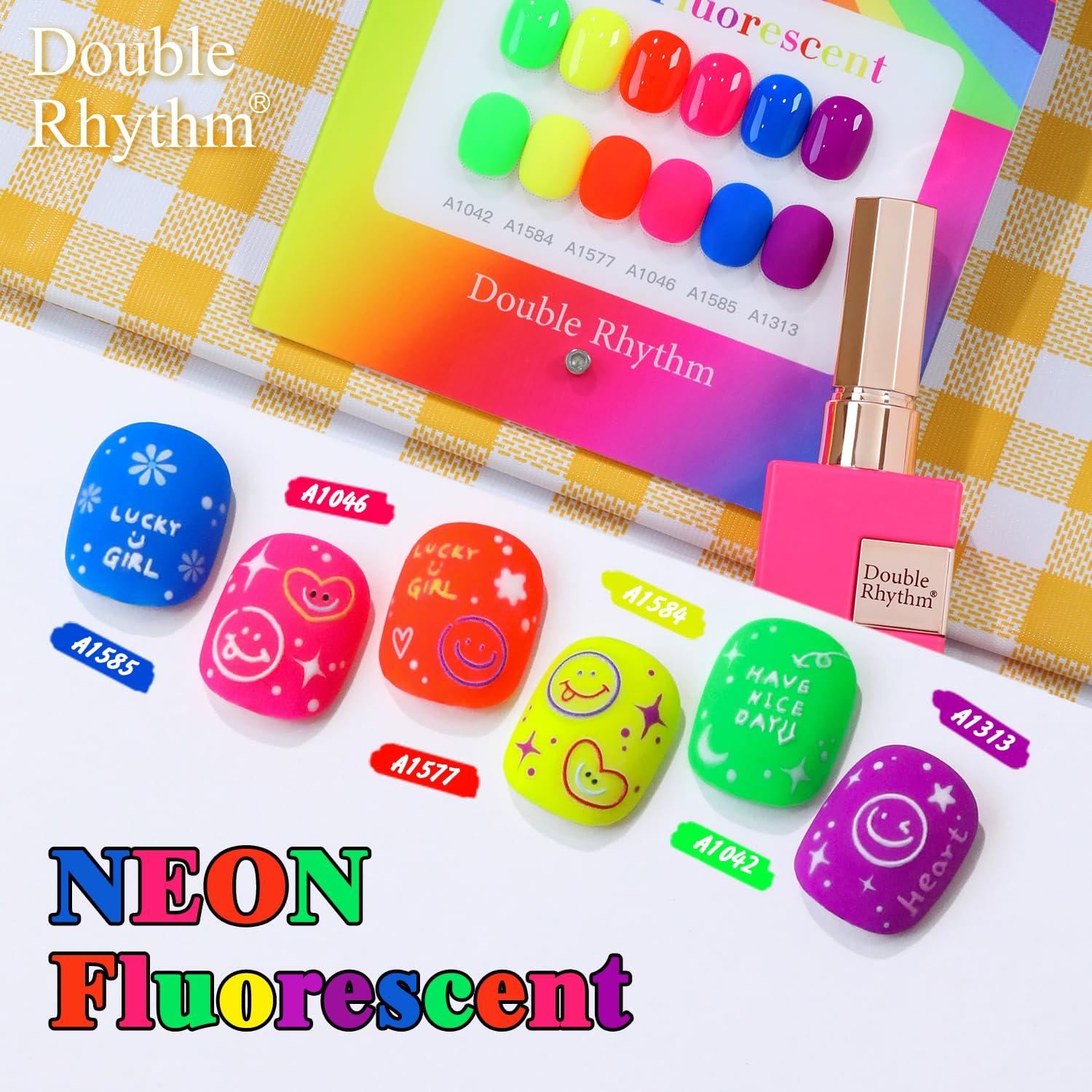 Double Rhythm 6 Pcs Gel Polish Set – 15ml, Same Color, Soak-Off, Neon Collection