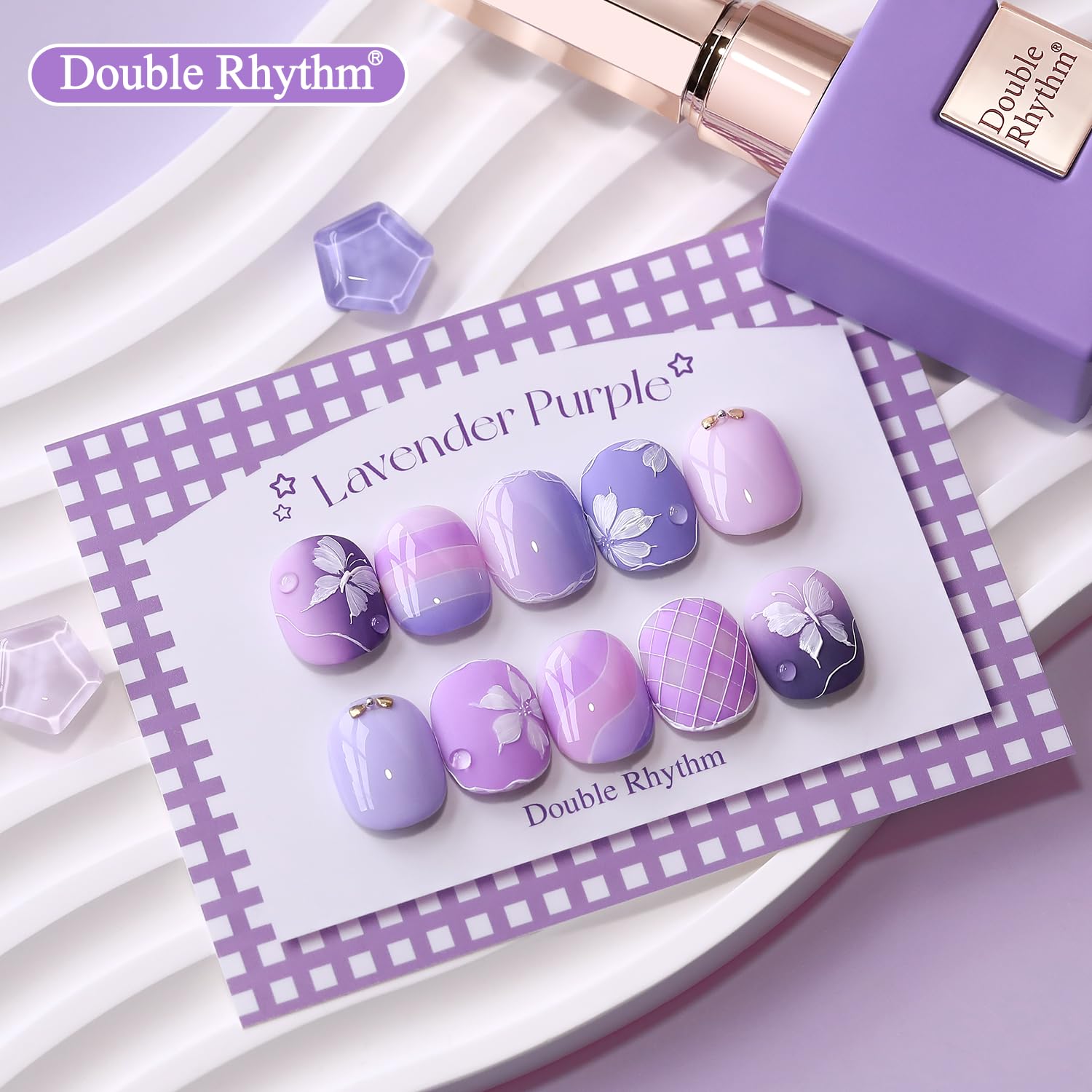 Double Rhythm 6 Pcs 15ml Gel Polish Set – Same Color Soak-Off Kit for Nails (Light to Dark Purple)