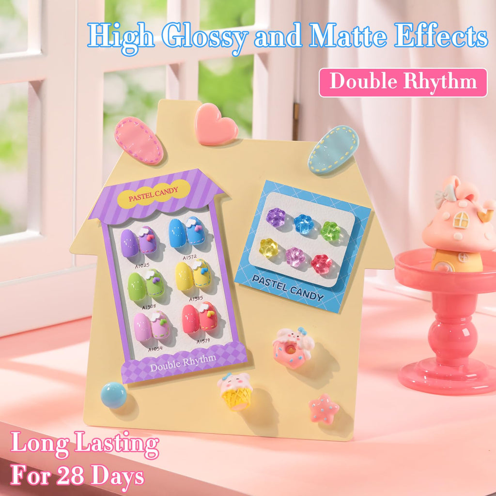 Double Rhythm 6 Pcs 15ml Gel Polish Set – Same Color, Soak Off, UV/LED Cure – At-Home Manicure Kit (Purple to Peach T6-10)