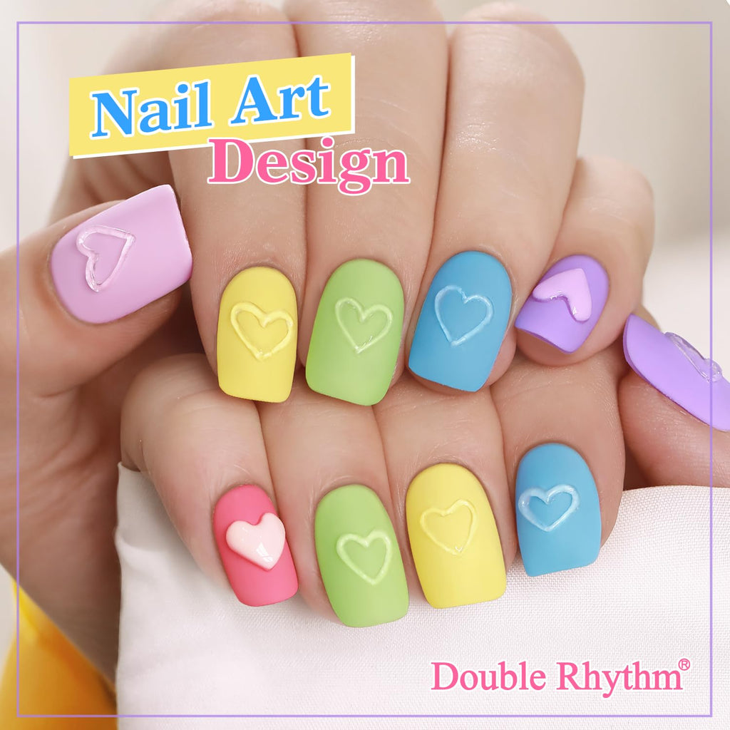 Double Rhythm 6 Pcs 15ml Gel Polish Set – Same Color, Soak Off, UV/LED Cure – At-Home Manicure Kit (Purple to Peach T6-10)