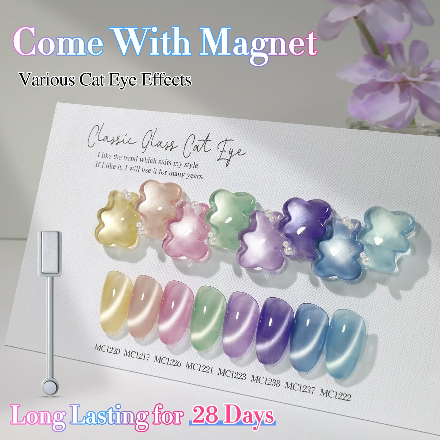 Double Rhythm 28Pcs 0.5oz Glass Cat Eye Gel Nail Polish Kit – All-Season Colors, Soak-Off, DIY Manicure