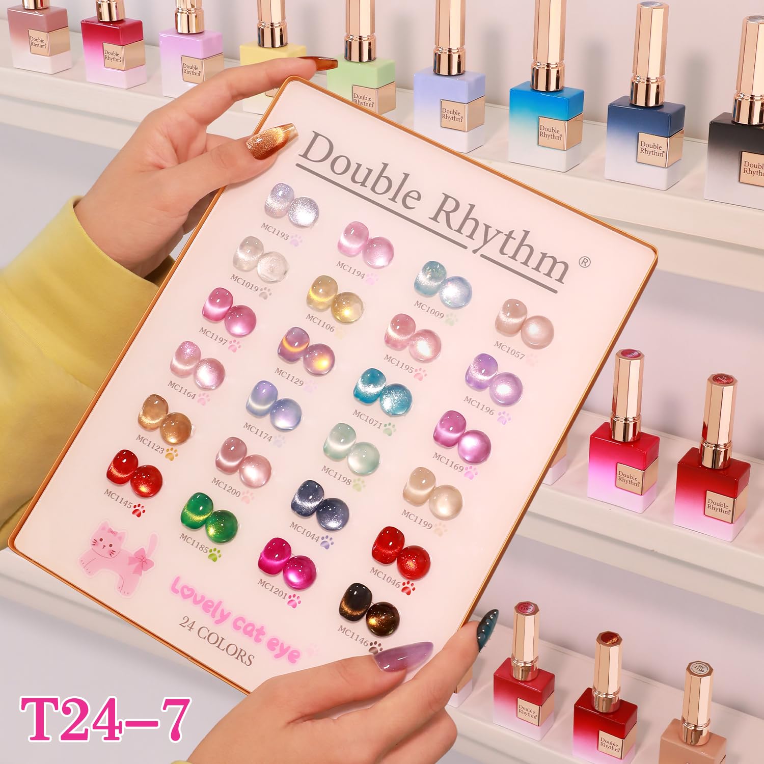 Double Rhythm 28Pcs Cat Eye Gel Nail Polish Set — 0.5oz Magnetic, Soak-Off Kit for Home Manicure