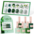 Double Rhythm 6-Pcs 15ml Gel Polish Set – Dark Mint Frost | Soak-Off Nail Kit