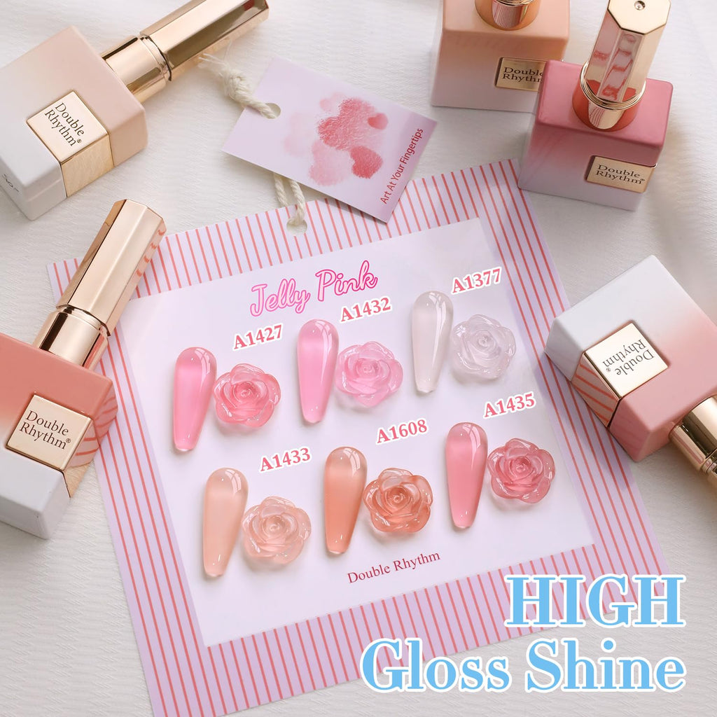 Double Rhythm 6 Pcs 15ml Gel Polish Set Jelly Milky White Nude Pink Rose T6-23