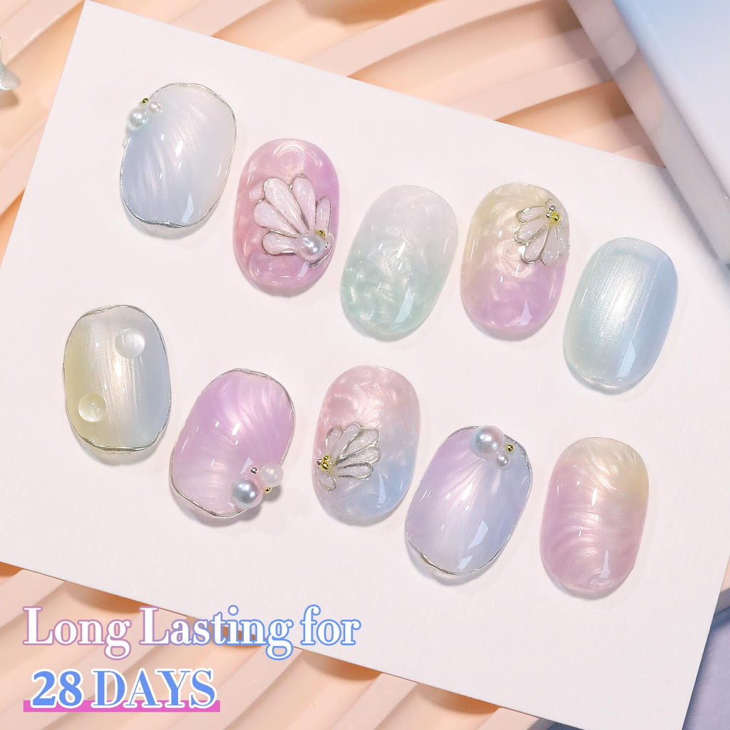Double Rhythm 6 Pcs 15ml Gel Polish Set – Soak-Off Nail Kit (Pearl Pink to Purple)