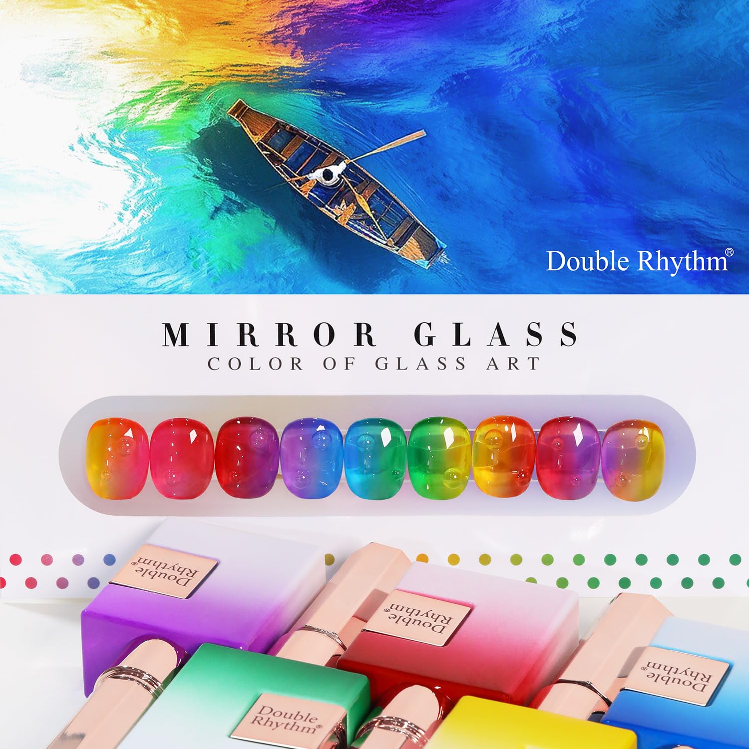 Double Rhythm 6 Pcs Gel Polish Set 15ml – Jelly Yellow, Pink, Red, Purple, Blue & More (Soak Off)