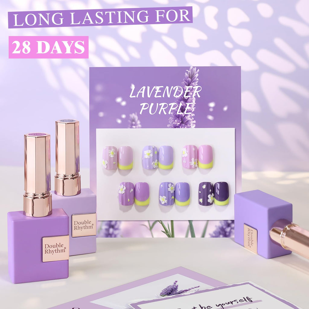 Double Rhythm 6 Pcs 15ml Gel Polish Set – Same Color Soak-Off Kit for Nails (Light to Dark Purple)