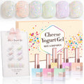 Double Rhythm Glitter Gel Polish Set (0.5 oz) – 6 Color + Display Board, 15 ml Each | Soak-Off Sparkle Gel Nail Kit