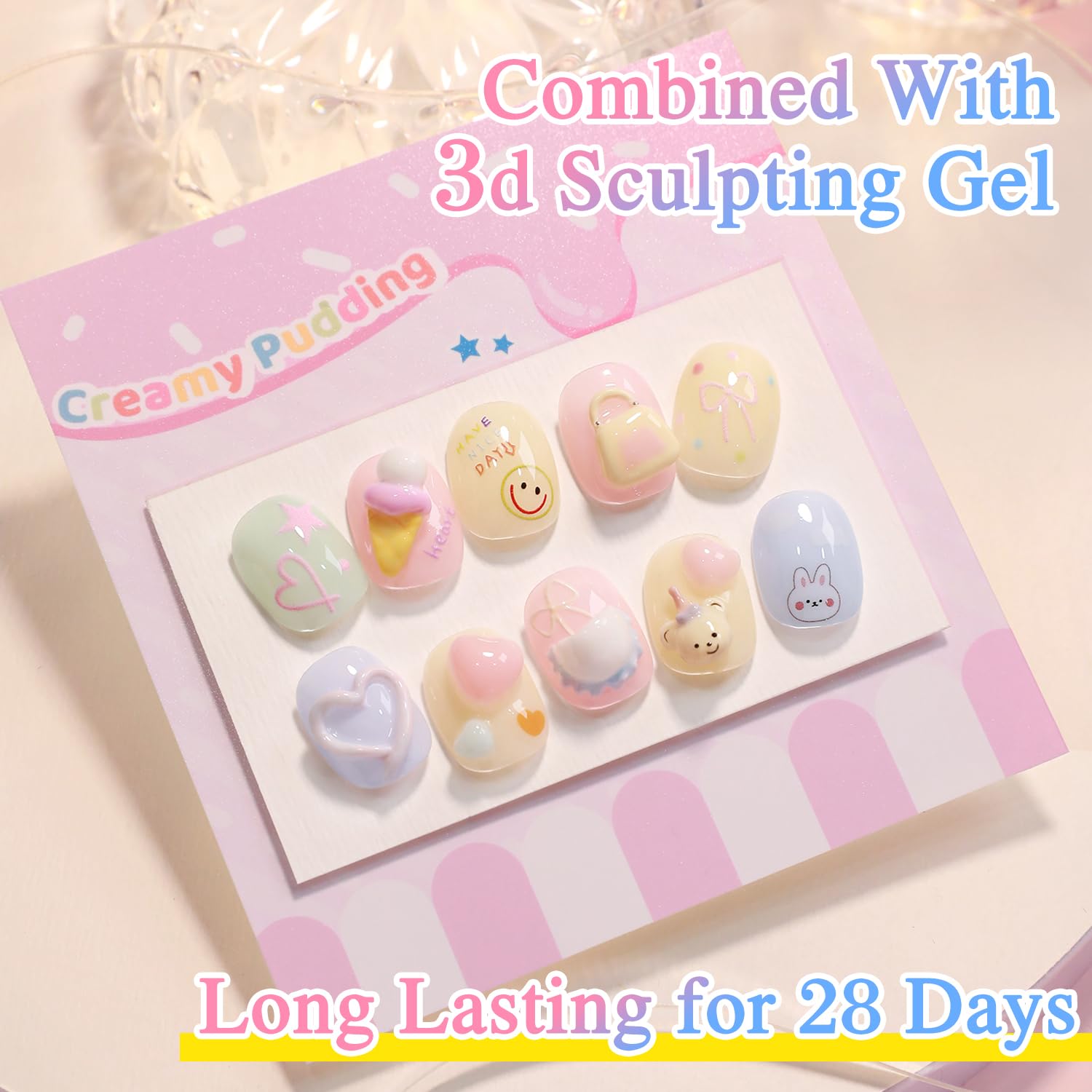 Double Rhythm 6 Pcs 15ml Gel Polish Set – Soak-Off Kit (Blue, Purple, Nude, Pink, Yellow, Beige)