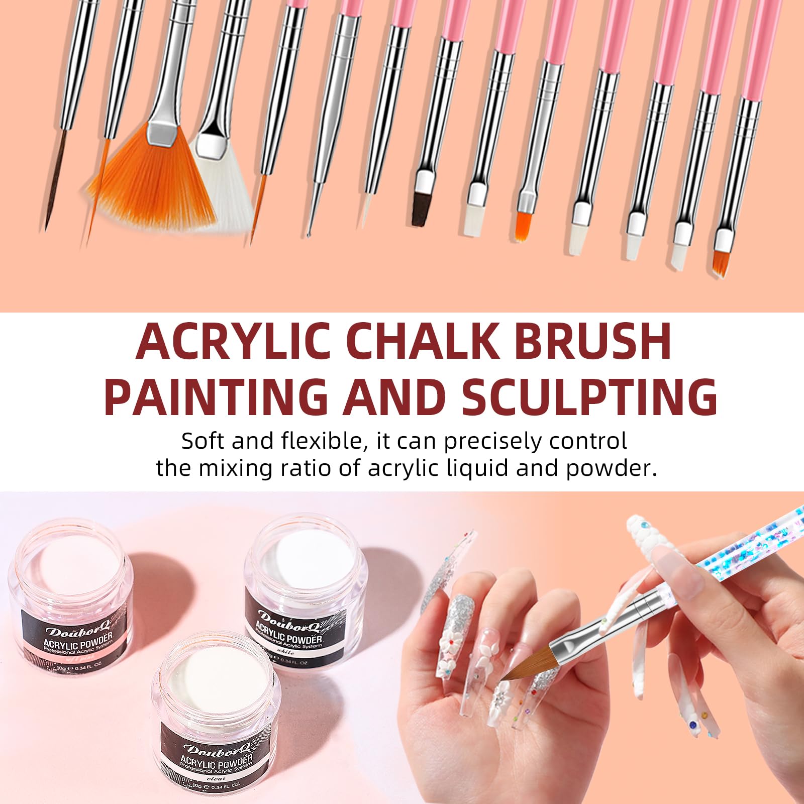 DouborQ Acrylic Nail Kit with Drill & UV Light – All-in-One Starter Set