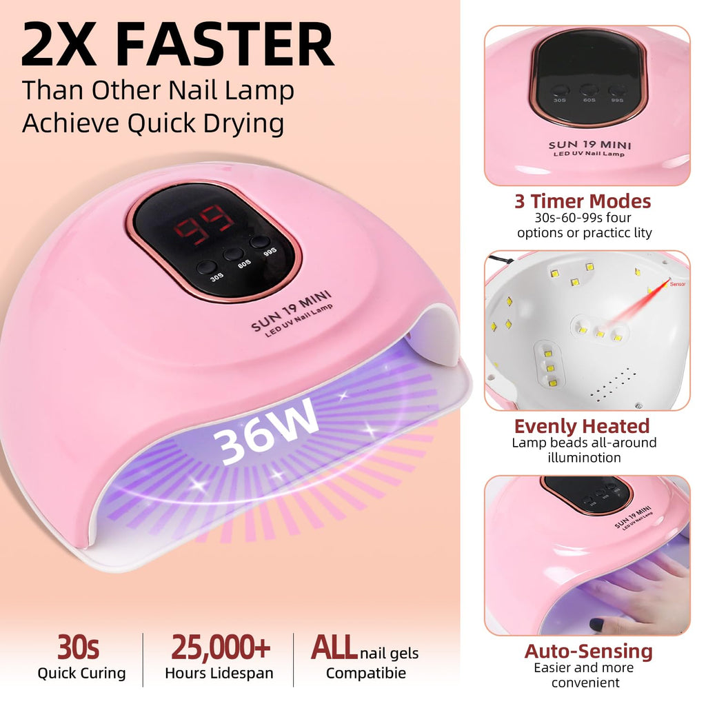 DouborQ Acrylic Nail Kit with Drill & UV Light – All-in-One Starter Set