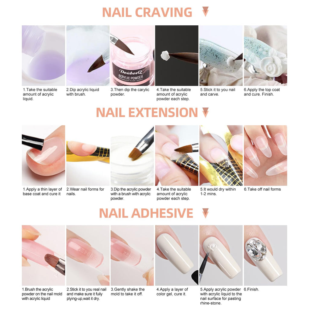 DouborQ Acrylic Nail Kit with Drill & UV Light – All-in-One Starter Set