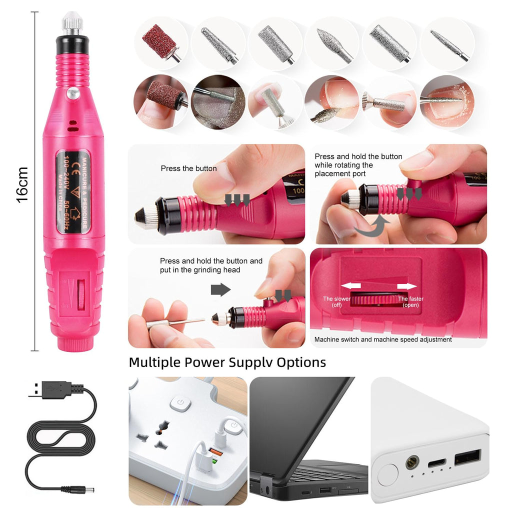 DouborQ Acrylic Nail Kit with Drill & UV Light – All-in-One Starter Set