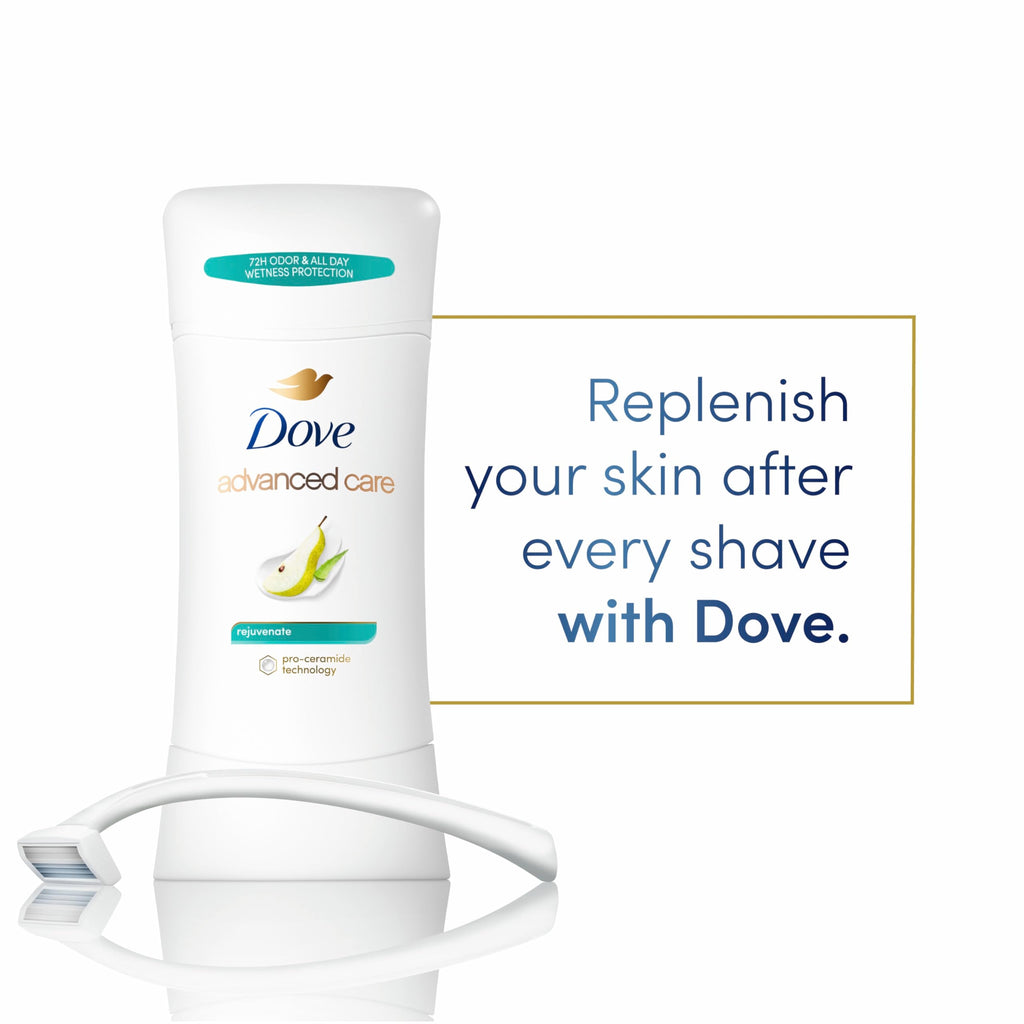 Dove Advanced Care Rejuvenate Antiperspirant Deodorant Stick – Pro-Ceramide Barrier Repair, 72-Hour Odor Control, 4-Count, 2.6 oz