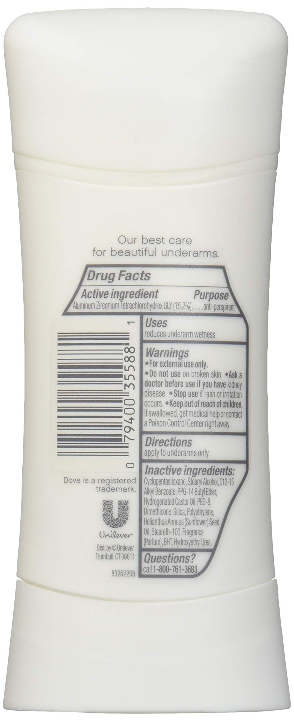 Dove Advanced Care Sensitive Skin Antiperspirant Deodorant – 2.6 oz, 12 count
