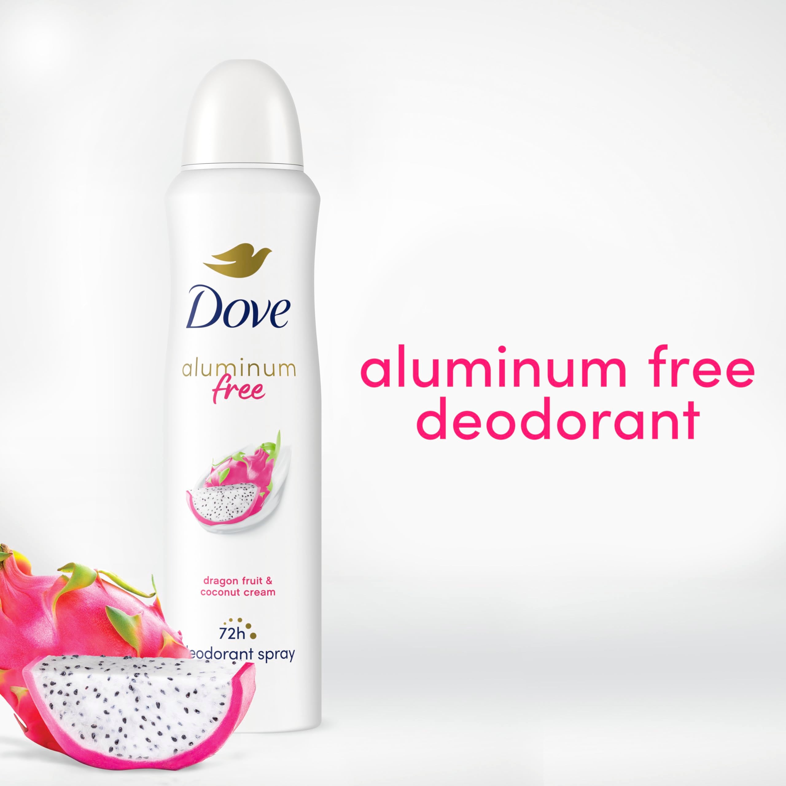 Dove Aluminum Free Deodorant Spray for Women – Dragon Fruit & Coconut Cream, 3-Pack (4 oz each)