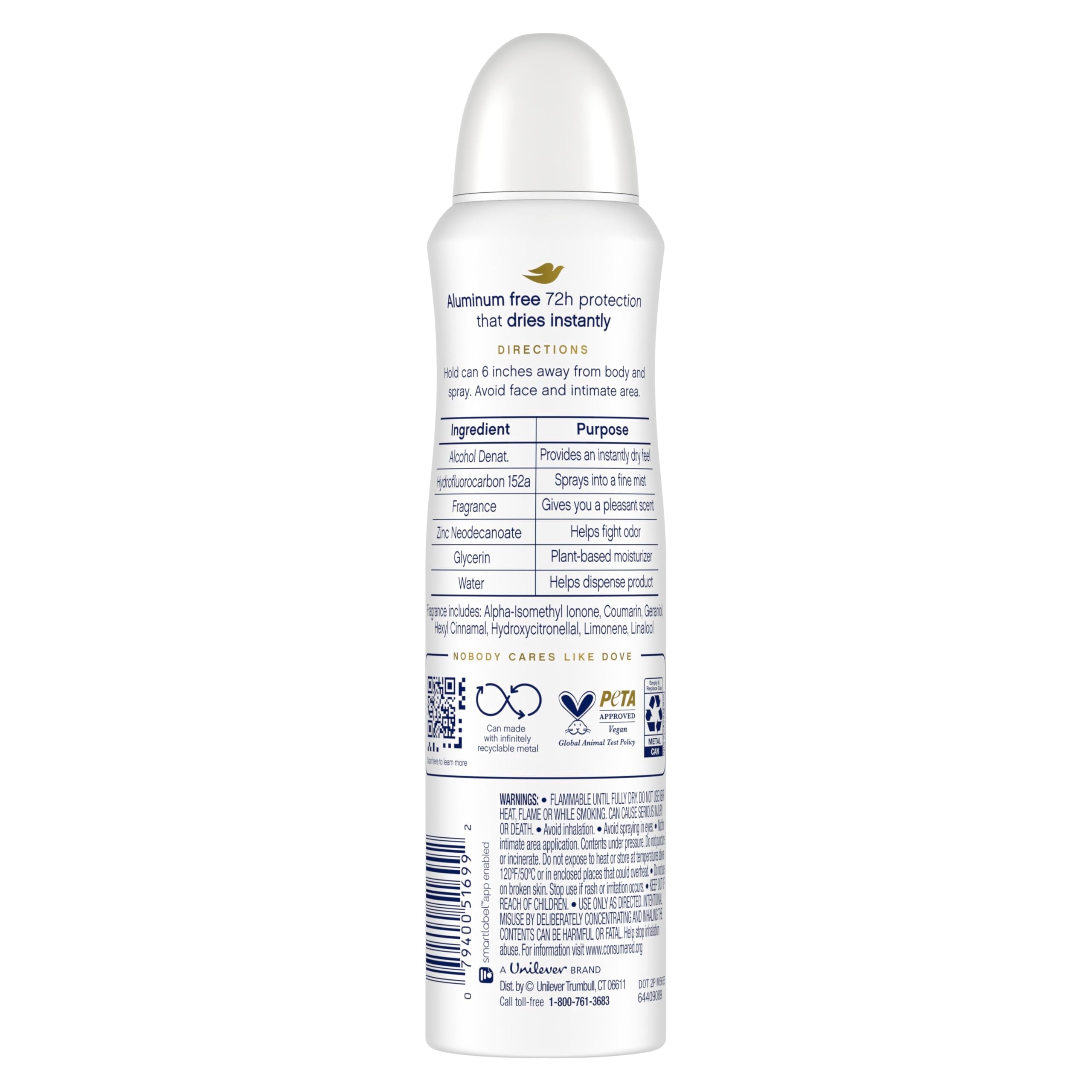 Dove Aluminum Free Deodorant Spray for Women – Dragon Fruit & Coconut Cream, 3-Pack (4 oz each)