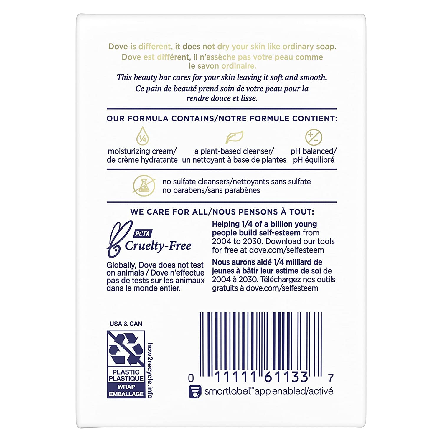Dove Beauty Bar White 4 oz – 2 Bars (Pack of 5) | Gentle Daily Cleanse