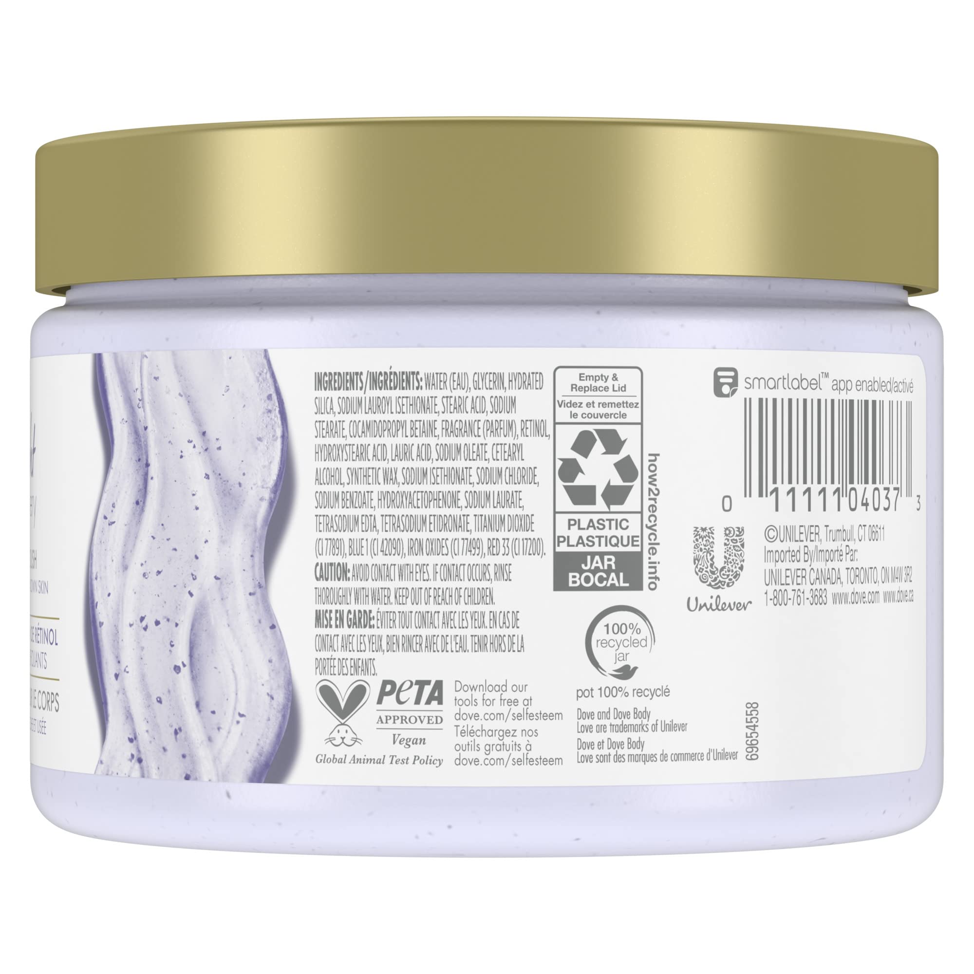 Dove Body Love Night Recovery Scrub with Retinol Serum | 340 g / 11.9 oz