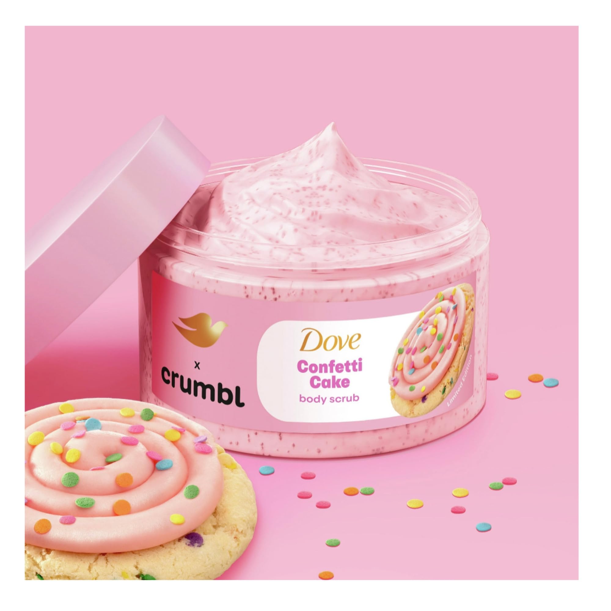 Dove Crumbl Confetti Cake Body Wash & Scrub – 20oz Wash + 15oz Scrub | Limited Edition