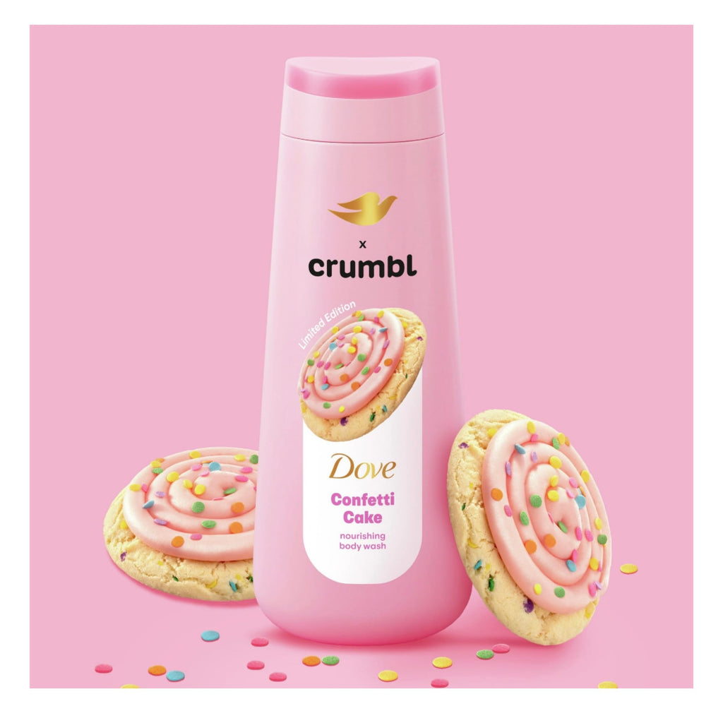 Dove Crumbl Confetti Cake Body Wash & Scrub – 20oz Wash + 15oz Scrub | Limited Edition