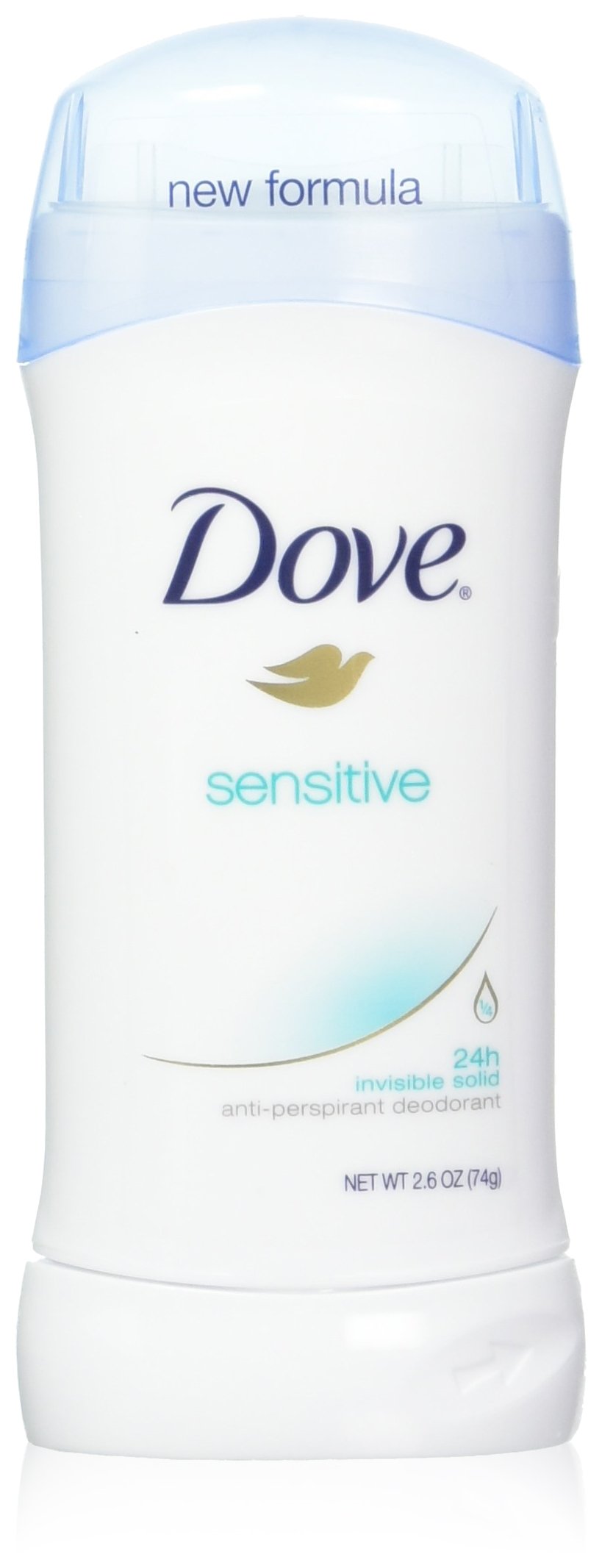 Dove Invisible Solid Deodorant for Sensitive Skin – 24H Protection, 6 x 2.6 oz (76 ml)