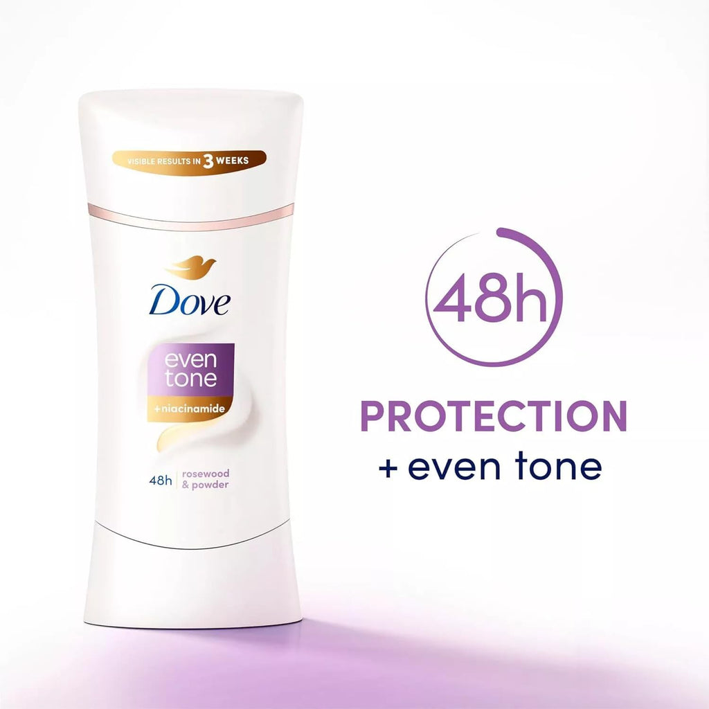 Dove Even Tone Antiperspirant Deodorant for Uneven Skin Tone – Rosewood & Powder, 2.6 oz (3 Count)