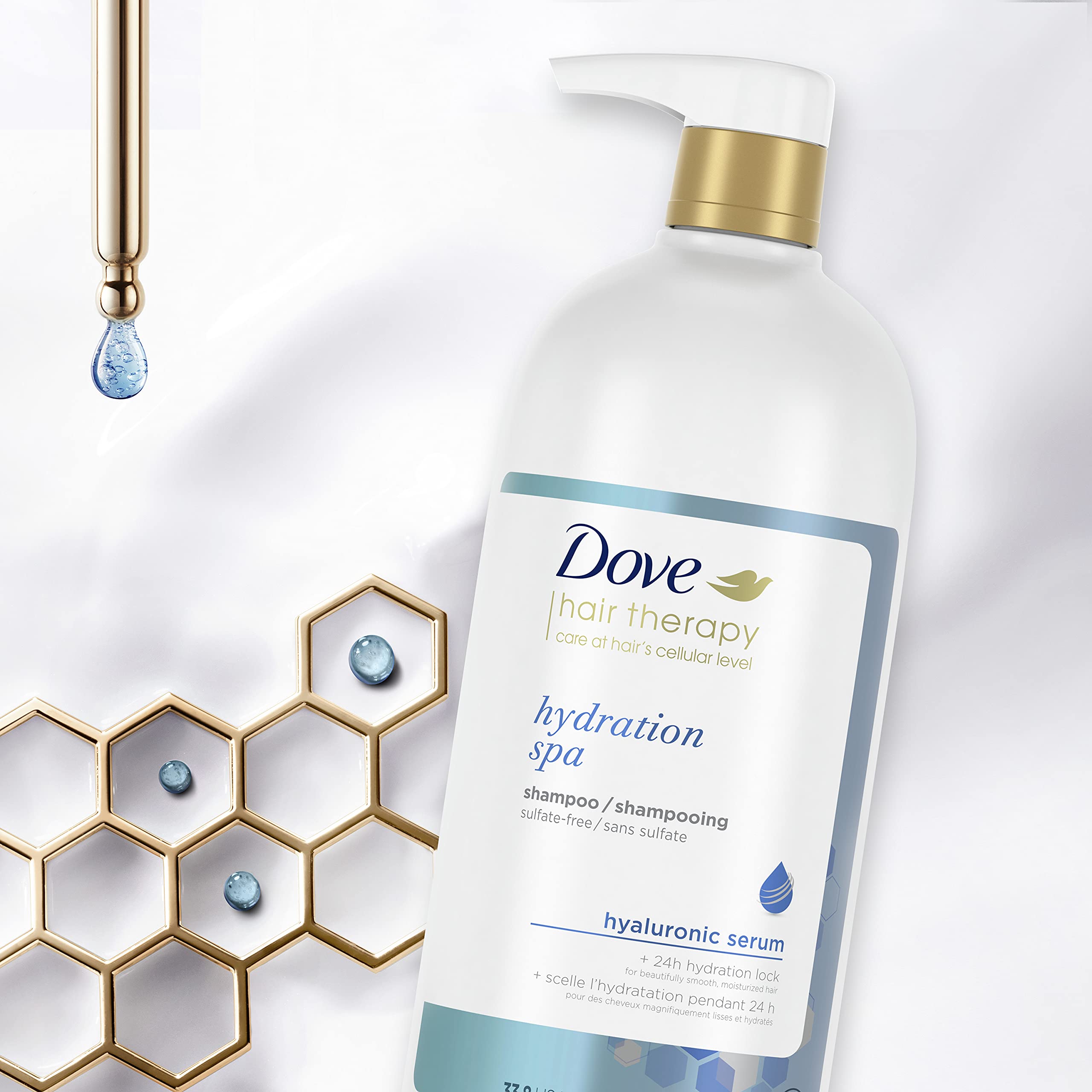 Dove Hydration Spa Conditioner for Dry Hair with Hyaluronic Serum – 33.8 oz