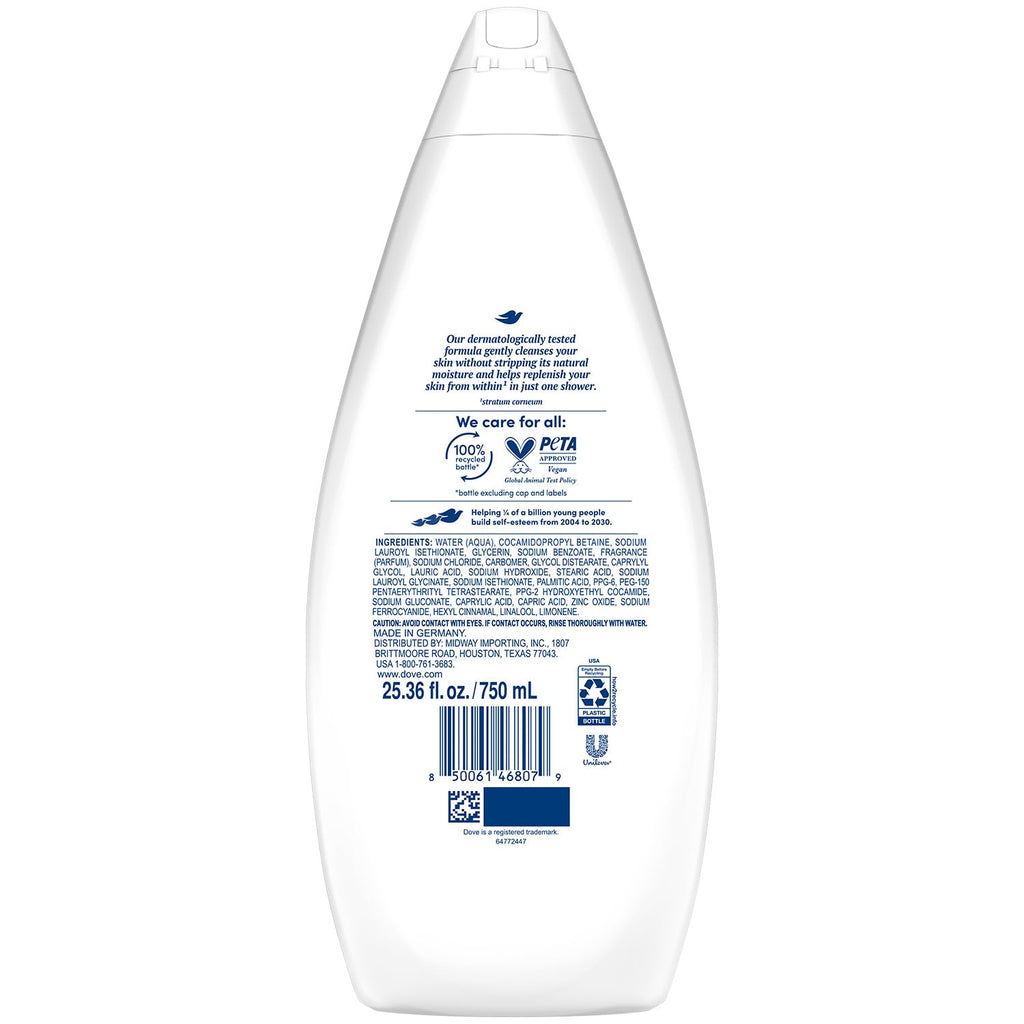 Dove Hydrate Body Wash 4-Pack – Moisturizing Cleanser for Soft, Smooth Skin (25.36 oz each)