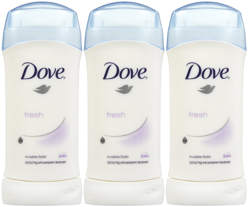 Dove Invisible Solid Fresh Deodorant – 2.6 oz, 3-Pack