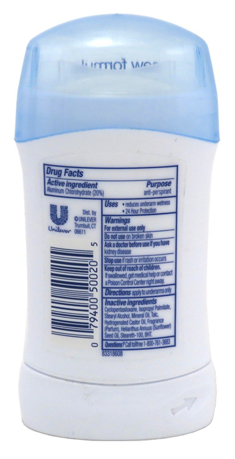 Dove Invisible Solid Powder Deodorant – 1.6 oz (47 ml) – 6-Pack | 24-Hour Protection