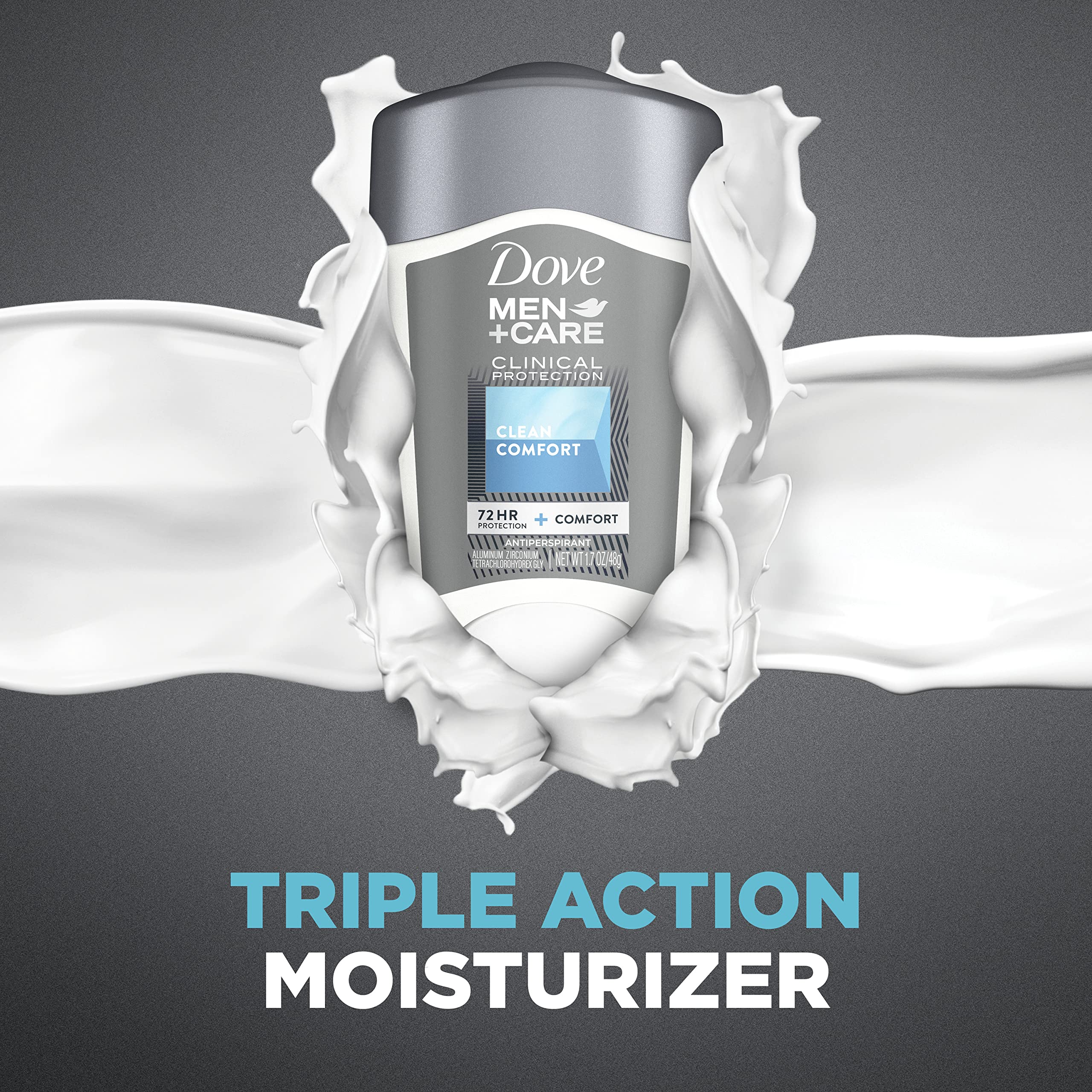 Dove Men+Care Clinical Protection Clean Comfort Antiperspirant Stick – 72-Hour Sweat & Odor Protection (3 x 1.7 oz)