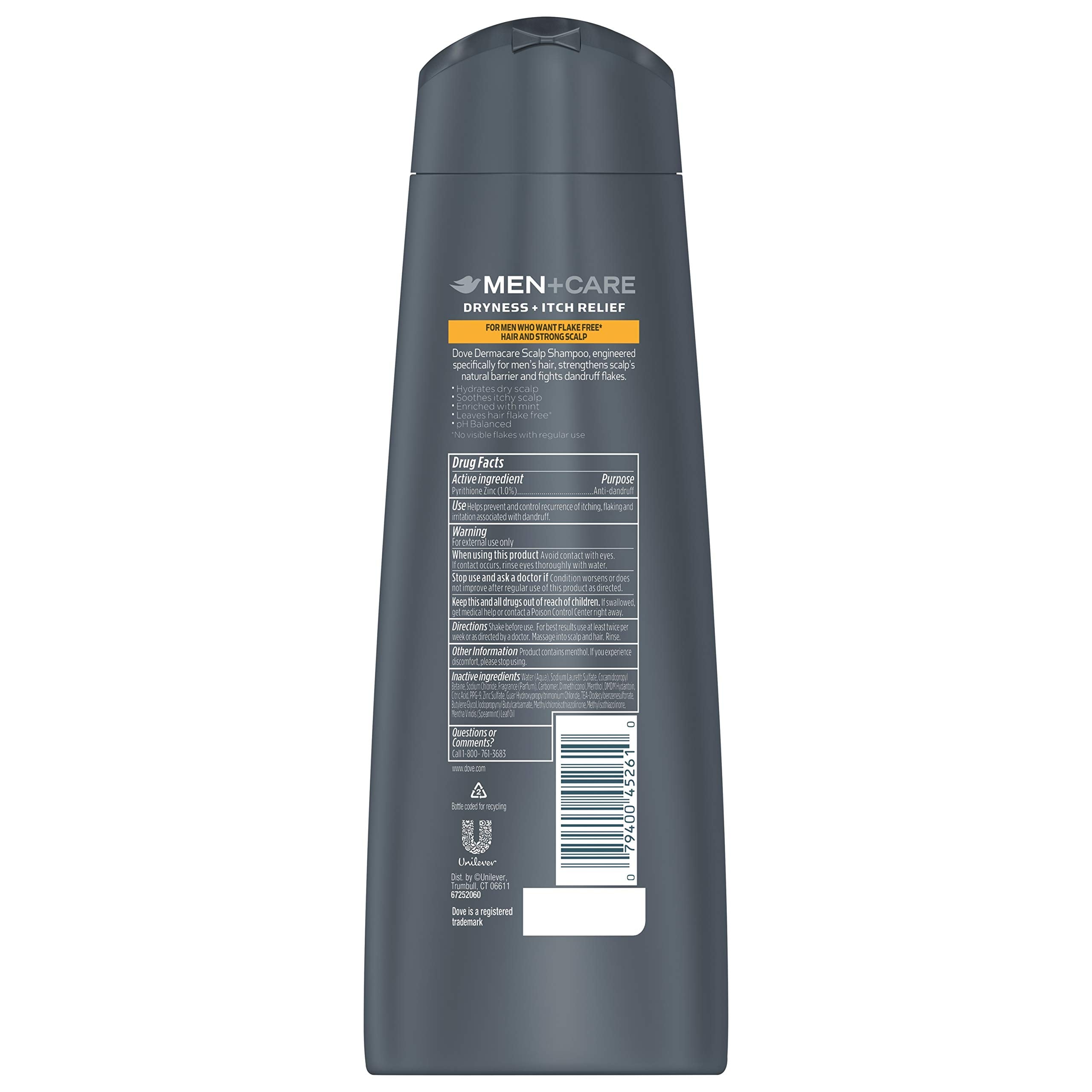 Dove Men+Care Dermacare Scalp 2-in-1 Anti-Dandruff Shampoo + Conditioner — Dryness & Itch Relief, Pack of 2 (12 oz / 355 mL each)