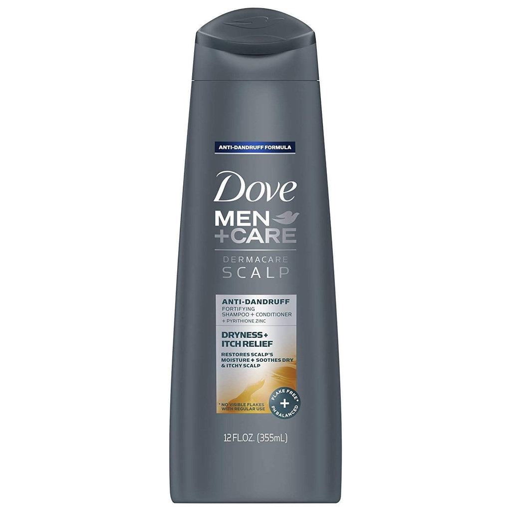 Dove Men+Care Dermacare Scalp 2-in-1 Anti-Dandruff Shampoo + Conditioner — Dryness & Itch Relief, Pack of 2 (12 oz / 355 mL each)