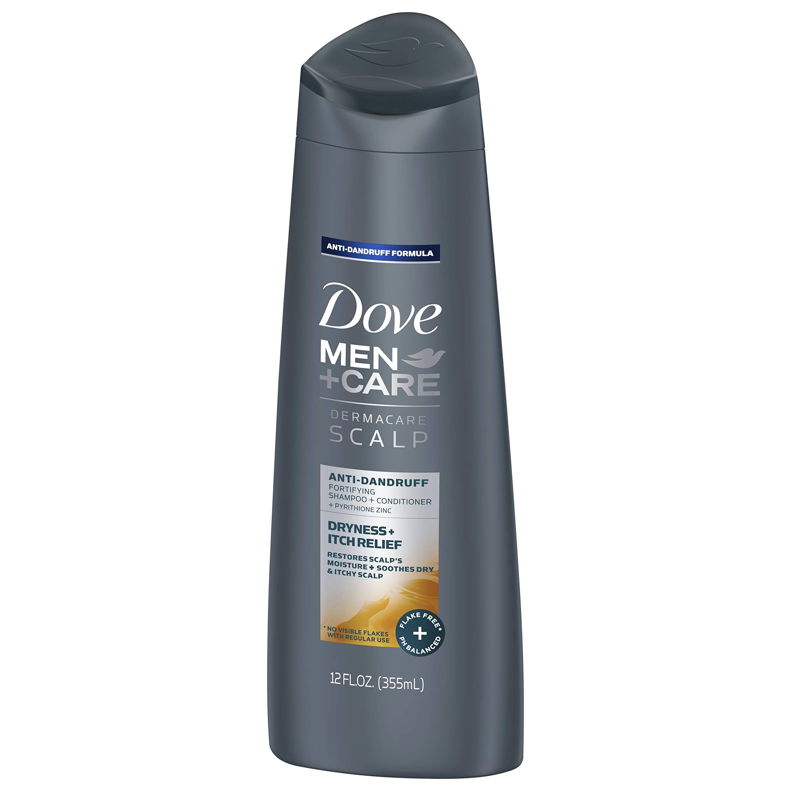 Dove Men+Care Dermacare Scalp 2-in-1 Anti-Dandruff Shampoo + Conditioner — Dryness & Itch Relief, Pack of 2 (12 oz / 355 mL each)