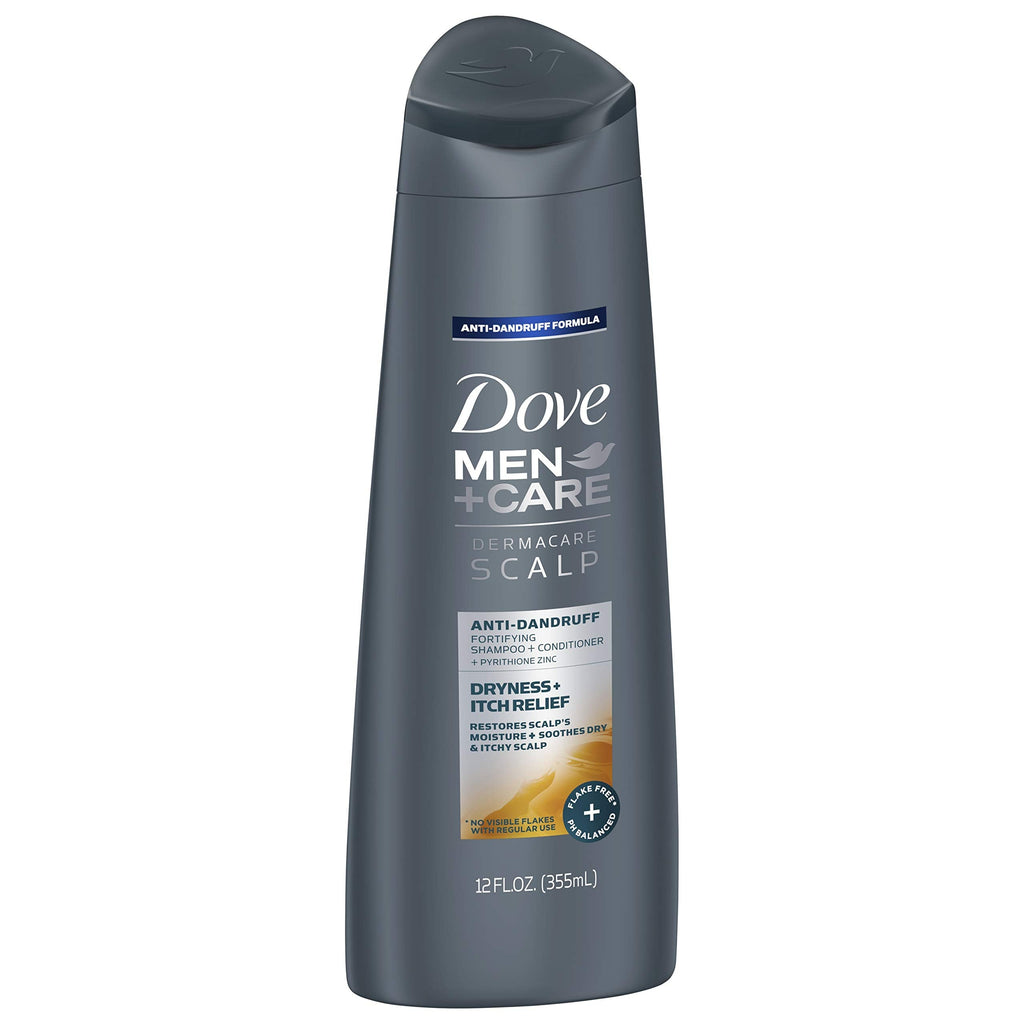 Dove Men+Care Dermacare Scalp 2-in-1 Anti-Dandruff Shampoo + Conditioner — Dryness & Itch Relief, Pack of 2 (12 oz / 355 mL each)