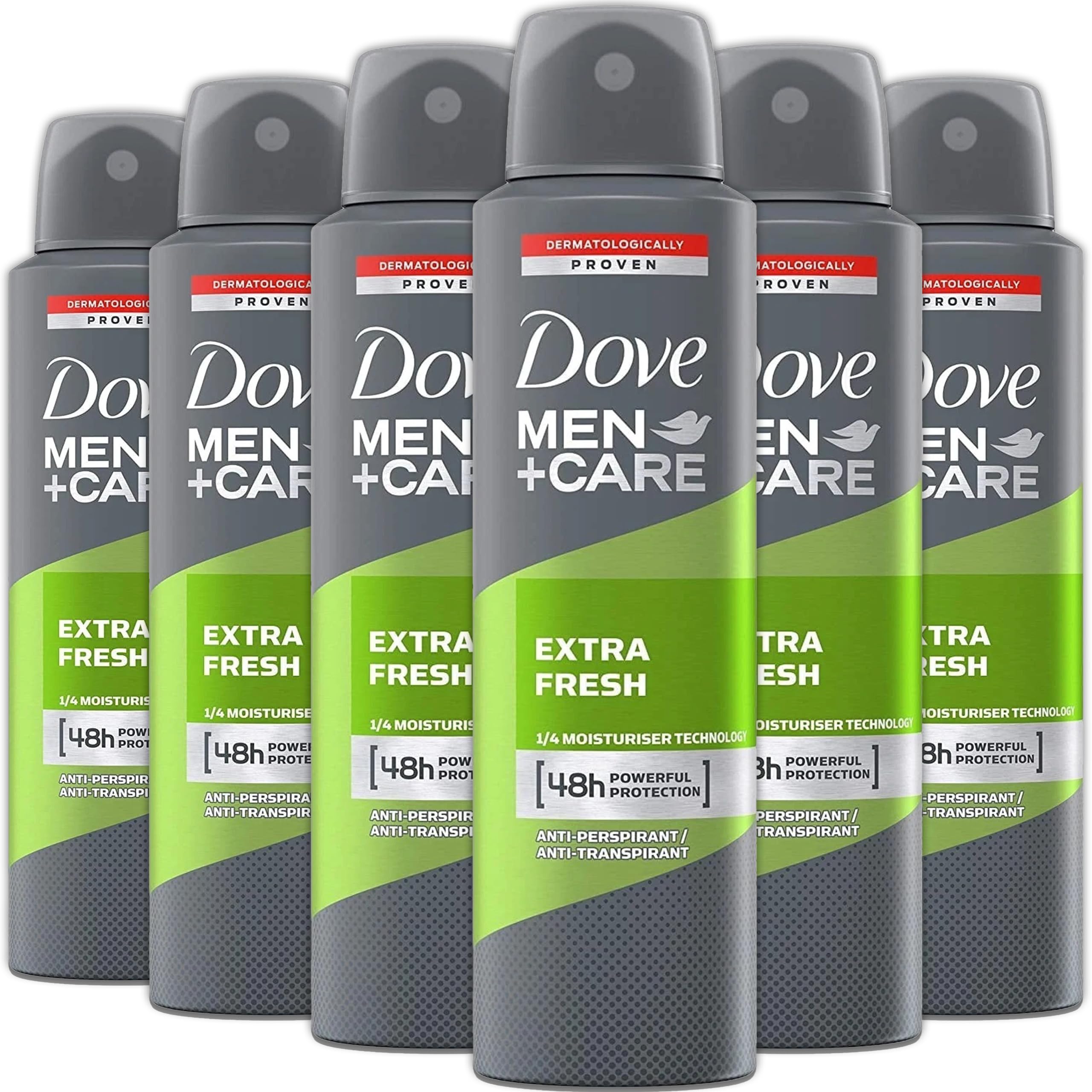 Dove Men+Care Extra Fresh Antiperspirant Spray – 6-Pack, 48H Protection