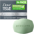 Dove Men+Care Extra Fresh Soap Bar — Hydrating 3-in-1 Cleanser for Men (36-Pack, 2.6 oz each)