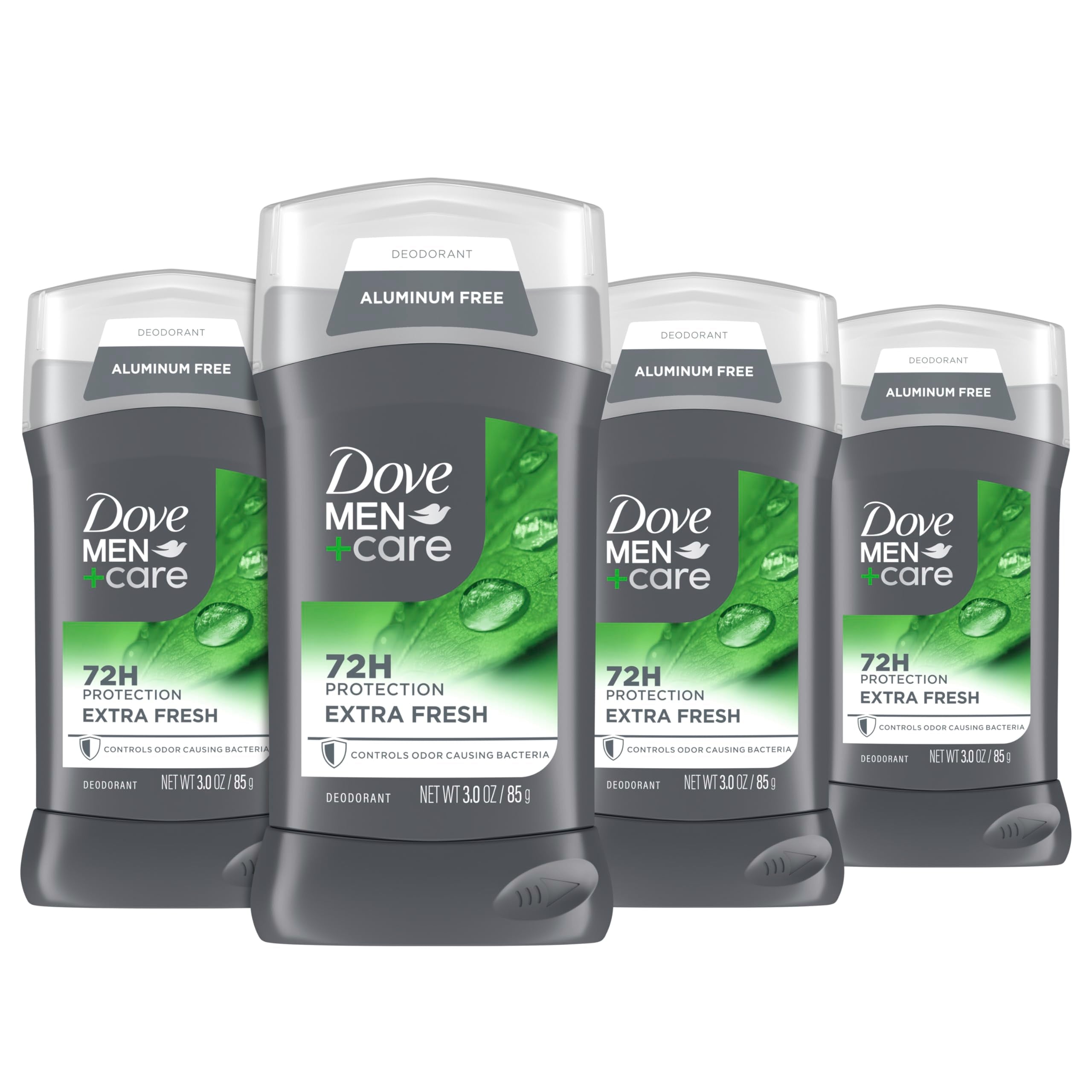 Dove Men+Care Extra Fresh Aluminum-Free Deodorant Stick – 4-Count, 3 oz Each, 72-Hour Odor Protection