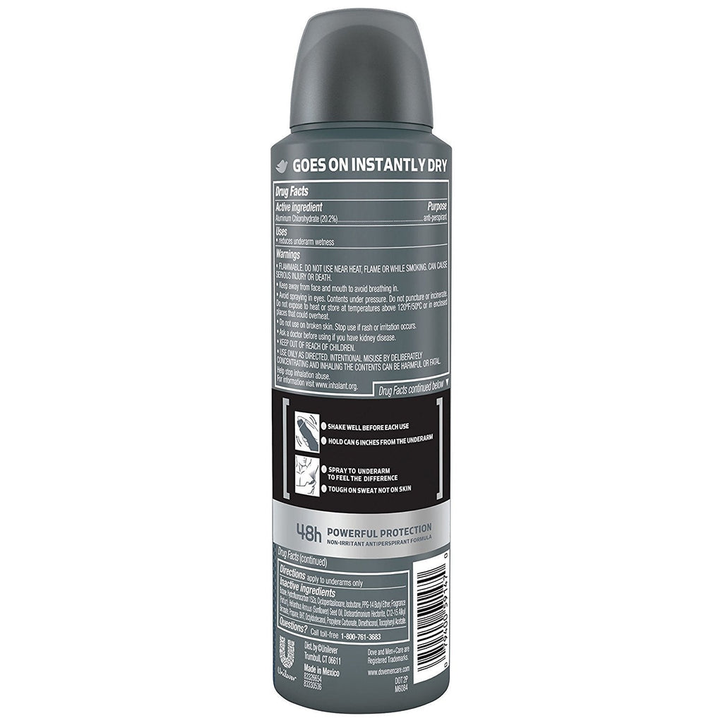 Dove Men Care Invisible Dry Spray Deodorant – 3.8 oz, 3-Pack