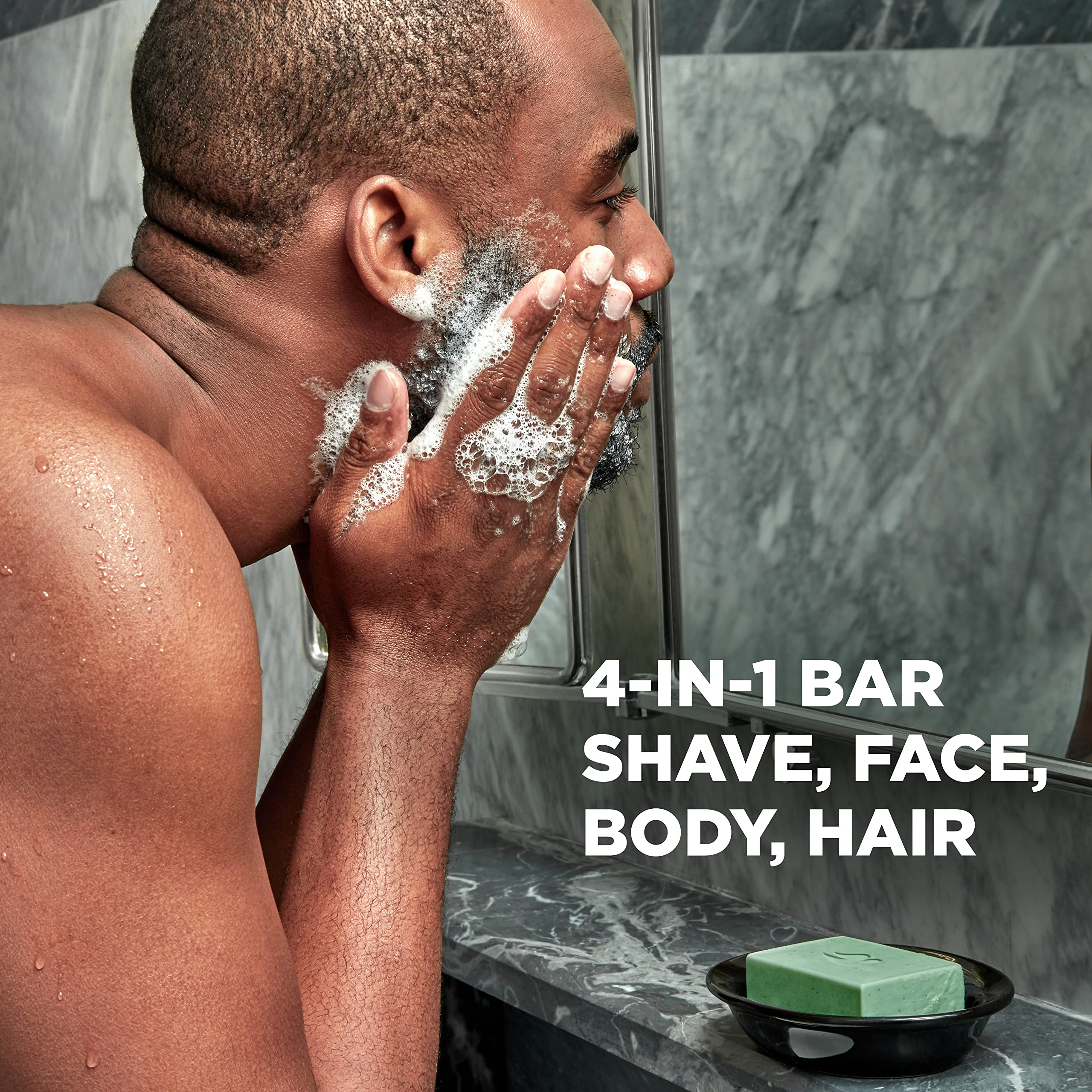 DOVE MEN + CARE Plant-Powered Reinvigorating Bar – Lime & Avocado Oil, 4-in-1 Hydrating Cleanser (5 oz x4)